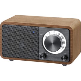 SANGEAN WR-301 FM Radio Bluetooth Speaker, Cherry / Dark Gray