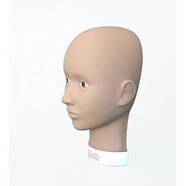 Charlene Makeup Flatback Mannequin Head for Training and Practicing (Open-Eye, Tan)