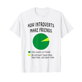 Funny Introvert Cat Shirt Humor Pie Chart Teen Gifts T-Shirt