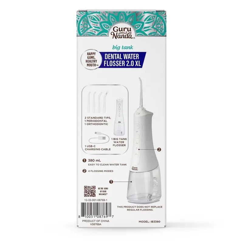 Cordless Water Dental Flosser 380ml – Portable Oral Irrigator with