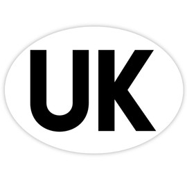 UK Car Sticker for Driving in Europe | Premium Vinyl Oval UK Sticker | Gloss Laminated, Waterproof & Fade Resistant | Regulation Size 180 x 133mm | Made in UK (Single)