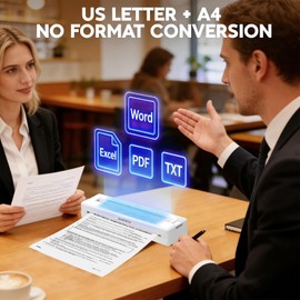 YIRIGUI Portable Wireless Inkless Printer for Home Travel, M9 Small Bluetooth Thermal Printer Support 8.5" X 11" Letter & A4 Thermal Paper, Compatible with Phone, PC for School, Office, with 10 Paper
