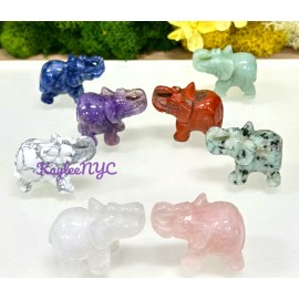 Wholesale Lot 8 Pcs 1.5” Natural mix Crystal Elephants Healing Energy