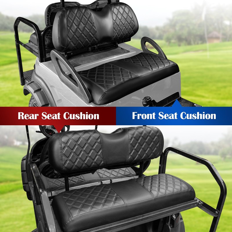 NOKINS 4PCS Golf Cart P Diamond Seat Covers Kit,Front and