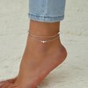Fesciory Women Heart Anklet Adjustable Beach Layered Ankle Bracelets for