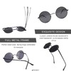 FEISEDY Retro Round Polarised Sunglasses Vintage Women Men Spring Hinge