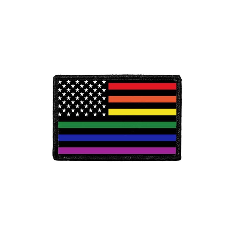 US Flag - Rainbow Stripes | Hook and Loop Attach
