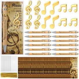12 Sets Music Themed Gifts Inspirational Musical Pens Brooches Pins Bookmarks Musician Choir Party Favors for Teacher Students Music Lover Graduation Appreciation Present Marching Band