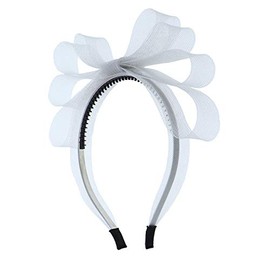Headband with Tulle Stand Up Bow Headband For Girls Fancy Hairband-Silver