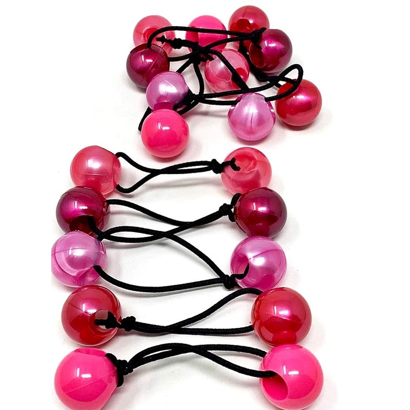 Tara Twinbead Bubble Ponytail Elastics - Pearl Pinks - 10