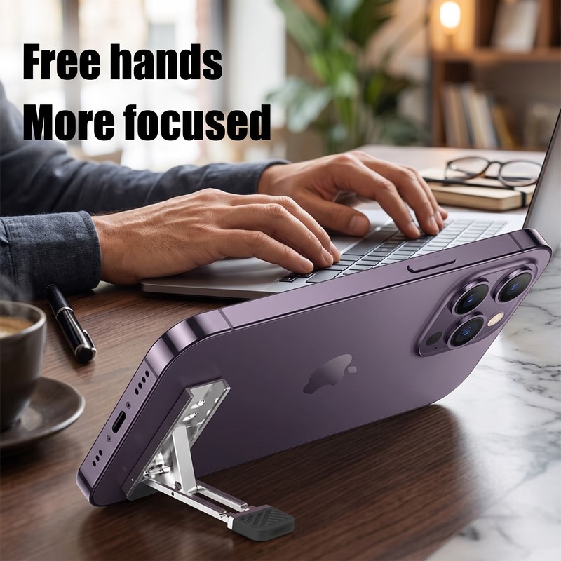 Foldable Aluminum Laptop Stand for Desk Use – 3-Height Adjustable