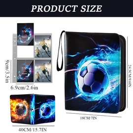 YANGUN Football Card Holder, 400 Pockets Football Card Binder, Trading Card Games Collection, Football Card Book, Football Card Folder, Football Trading Card Binder Album with Removable Sleeves (A)