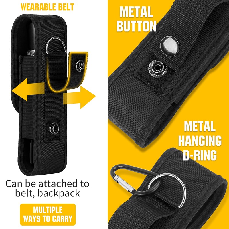 IronSeals 2 Pack Flashlight Holster Pouch Holder Flash Light Belt