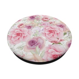 Aesthetic pattern roses flower pink roses pop sockets with interchangeable PopGrip