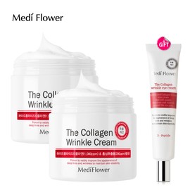 Medi Flower Collagen Wrinkle Improvement Cream 250mlx2 + The Collagen Eye Cream 40ml / 메디플라워 콜라겐 주름개선 크림 250mlx2개+더 콜라겐 아이크림 40ml