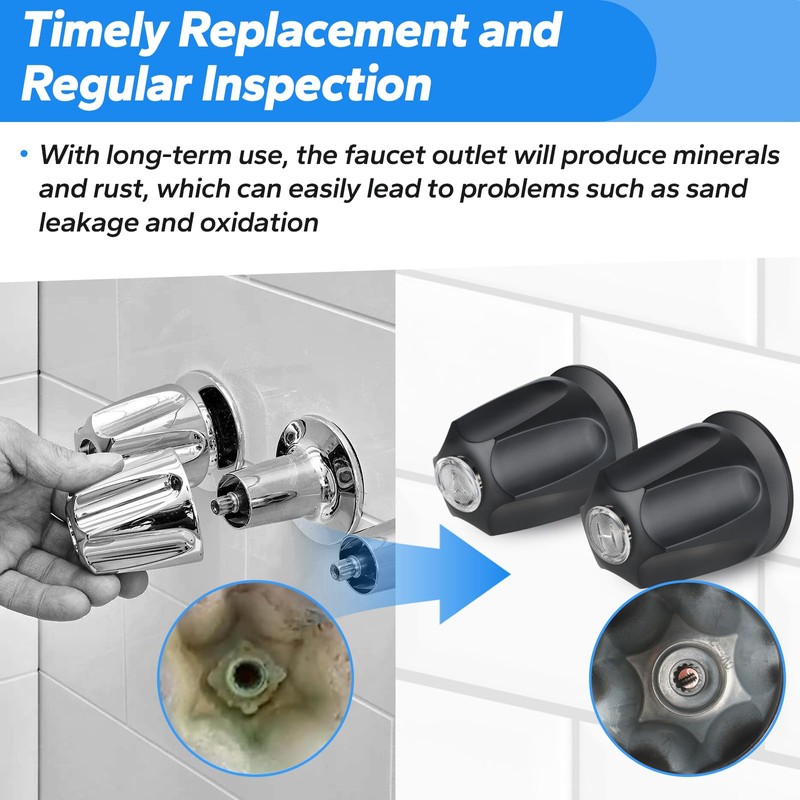 BOUYAO 81428 Bathtub and Shower Knobs 3 Piece Replacement Kit