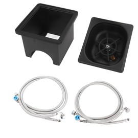 Focket Pitcher Rinser, Stainless Steel Kitchen Sink Glass Rinser with Drain and Drip Tray, Countertop Automatic Cup Washer for Bar, Home, Cafe, Restaurant, Household & Commercial (Black) (Small)