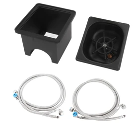 Focket Pitcher Rinser, Stainless Steel Kitchen Sink Glass Rinser with Drain and Drip Tray, Countertop Automatic Cup Washer for Bar, Home, Cafe, Restaurant, Household & Commercial (Black) (Small)