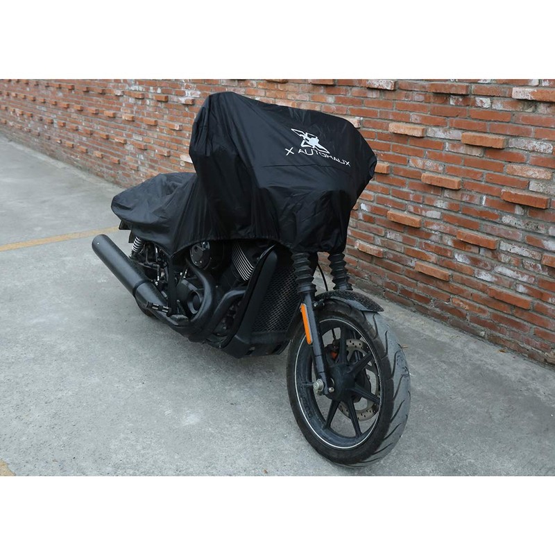 X AUTOHAUX M Black Motorcycle Half Cover Outdoor Waterproof Rain