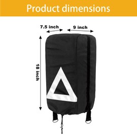 2PCS Electric Tongue Jack Cover with Reflective Strip-600D Oxford Fabric Universal Trailer RV Electric Tongue Jack Protective Cover-Adjustable Drawstring with D Rings (18 x 9 x 7.5 Inch)
