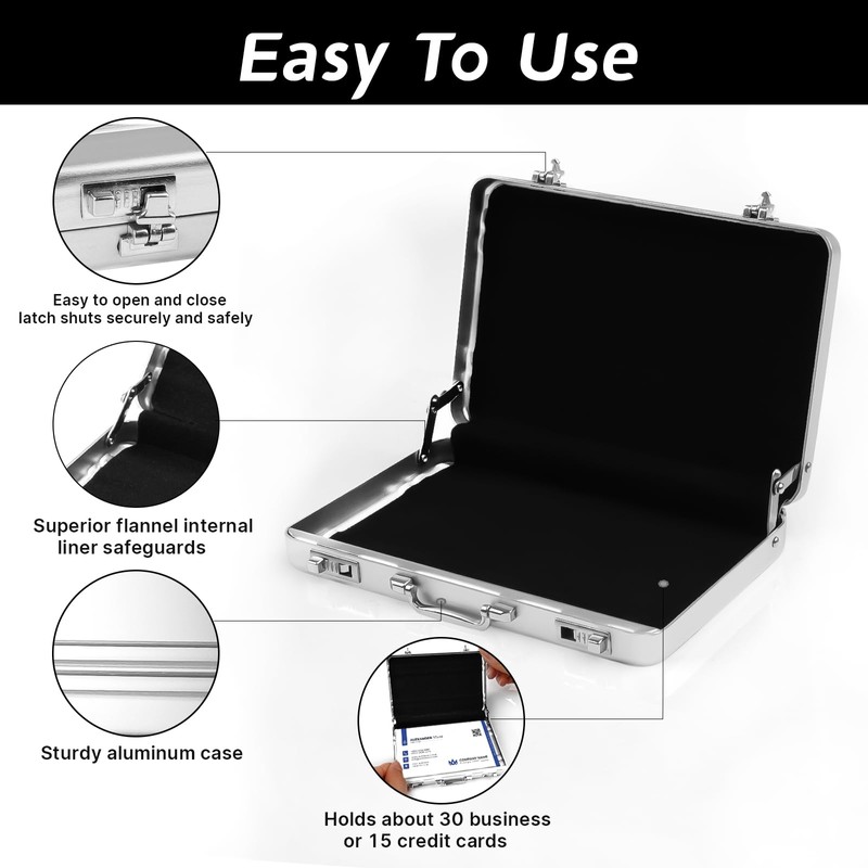 WINKIO Aluminium Money Case with Snap Closure Cheque Gift for