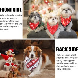 Dog Bandanas - Chirsmas Triangle Bibs | Premium Fabric | Unique Shape | Adjustable Fit Pet Scarf Neckerchief Washable Dog Bibs for Small Medium Large Dog and Cats