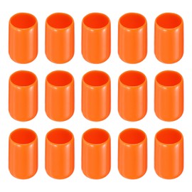 Rebower 20 Pack Screw Thread Protector Cover Rubber End Caps, [for Screw, Bolt, Rod End Cap] - 3/8"(10mm) ID/Orange