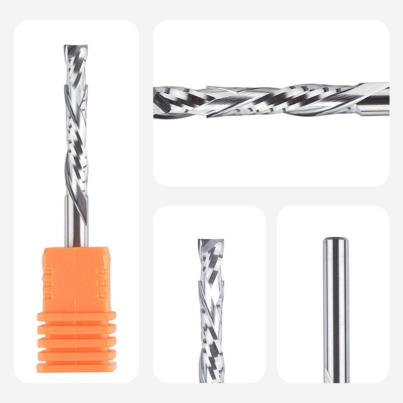 SpeTool 4 mm Shank Spiral Router Bit, Up & Down