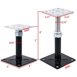 YXGJDP 4-Pack Floor Jacks,Floor Straightener,Adjust Supports,Lift Supports,Level Supports,Adjustable House Jack for The Floor,Post 5" to 8"