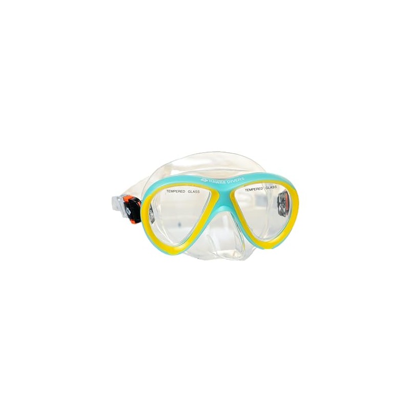 Hawaii Divers Guppy Kids Snorkel Dive Mask, Sky/Yellow, One Size