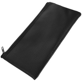SUPVOX storage bag outdoor mic pouch travel case black pencil case leather mic bag leather mic carrier protective storage bag leather bag portable Skin