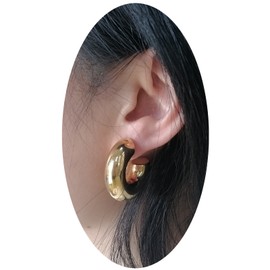 14k 18k Gold Plated Lightweight Huggie Stud Earrings Flash Lock Spike Heart Star Snake Sparkle, Stainless Steel