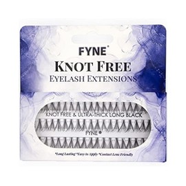 FYNE - KNOT FREE Individual Eyelashes, Black [60 Pcs, Ultra Thick Long 12mm, Single Pack] | Individual lashes, Eyelash Extensions, Natural Look | Volume Cluster Lashes | Premium False Lash Cluster