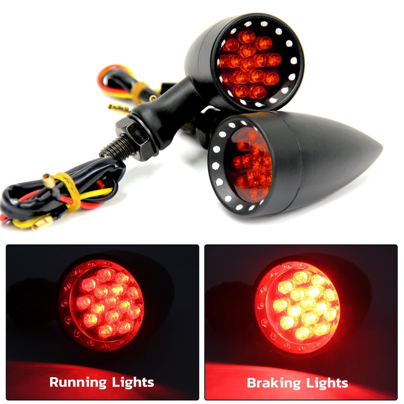 Rich Choices Red CNC Motorcycle Bullet LED Turn Signal Light