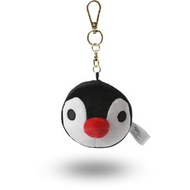 Many a Little Ping Pingu Plush Toy Chewy Face Mascot Key Ring Keychain Ball Chain, multicolor