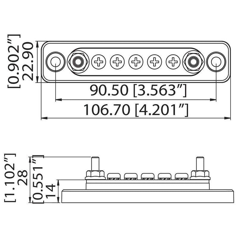 Gloaso 100A Common Bus Bar with 5 x #8/32 Screw