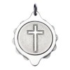 Chrome Plated SOS Talisman Pendant - Christian Cross