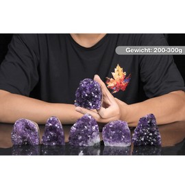Nupuyai Amethyst Druse Large Crystal Rough Stone Decoration, Natural Amethyst Druze Segment Stone Cluster Quartz Crystal Decorative Stones (200 g - 300 g)