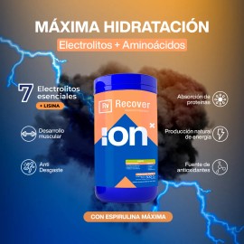 Electrolitos en Polvo + Aminoácidos | Bebida Orgánica Post Workout | Sabor Limón y Miel | Suplemento para Gym | 500 gr - 50 porciones | ION X | Recover | Bebida Isotonica | Ideal Entrenamiento