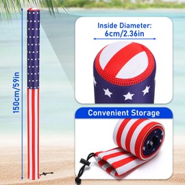 TOBWOLF 2PCS 59" USA Boat Trailer Guide Pole Covers, Heavy Duty Neoprene Boats Trailer Guide Protective Cover, UV Fade Proof Canvas Marine Trailers Guide Poles Pad for Boat Sailboat Trailers