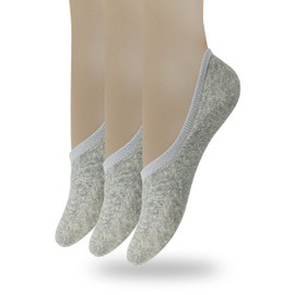 Eedor No Show Socks for Women - Non Slip & Low Cut Invisible Socks - Soft & Stretchable Cotton Blend - 3 Pack (Large)