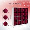 16 Piezas Esferas Navideñas de Terciopelo de 6 cm, Bolas de