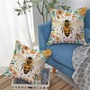 Bumble Bee Floral Decorative Throw Pillow Covers 18 x 18