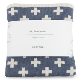 Ecovask Kitchen Tea Towel Single Organic Cotton, Denim +