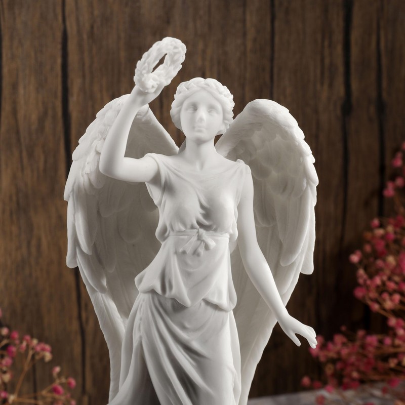 Veronese Design 11 3/8 Inch Angel Holding Wreath Standing On