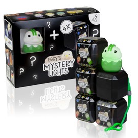 MegaLight Blind Box Mini Night Lights for Children, Pack of 5, Mystery Box, Rocky Croc + 4 out of 9 at Random, Infinitely Dimmable, with Pendant, 4 Different Light Colours, EGGY'S Mystery Lights
