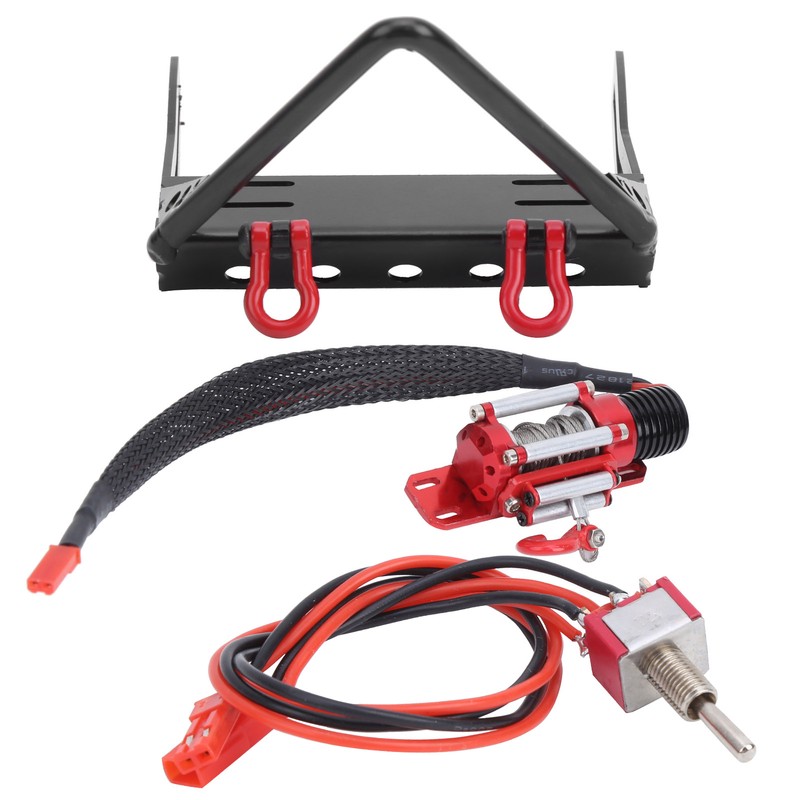 Metal Front Bumper with Winch Set Remote Control Accessory Fit