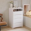 Timechee Vanity with Mirror and Lights, Small Foldable Cute Make