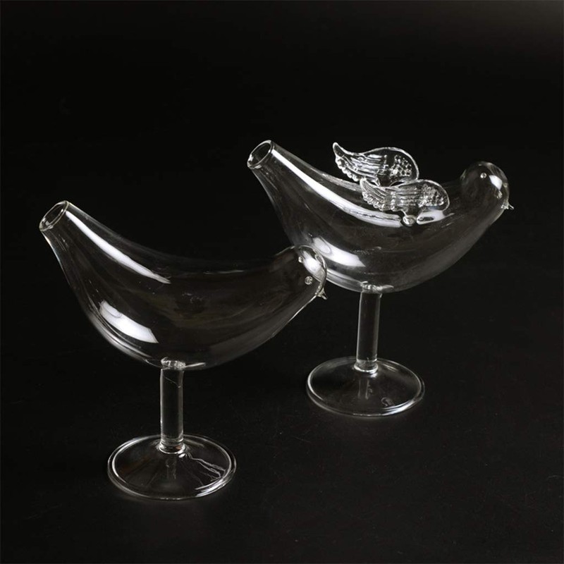 FEIlei Glass Cup, 150Ml Creative Bird Shape Cocktail Goblet Glass