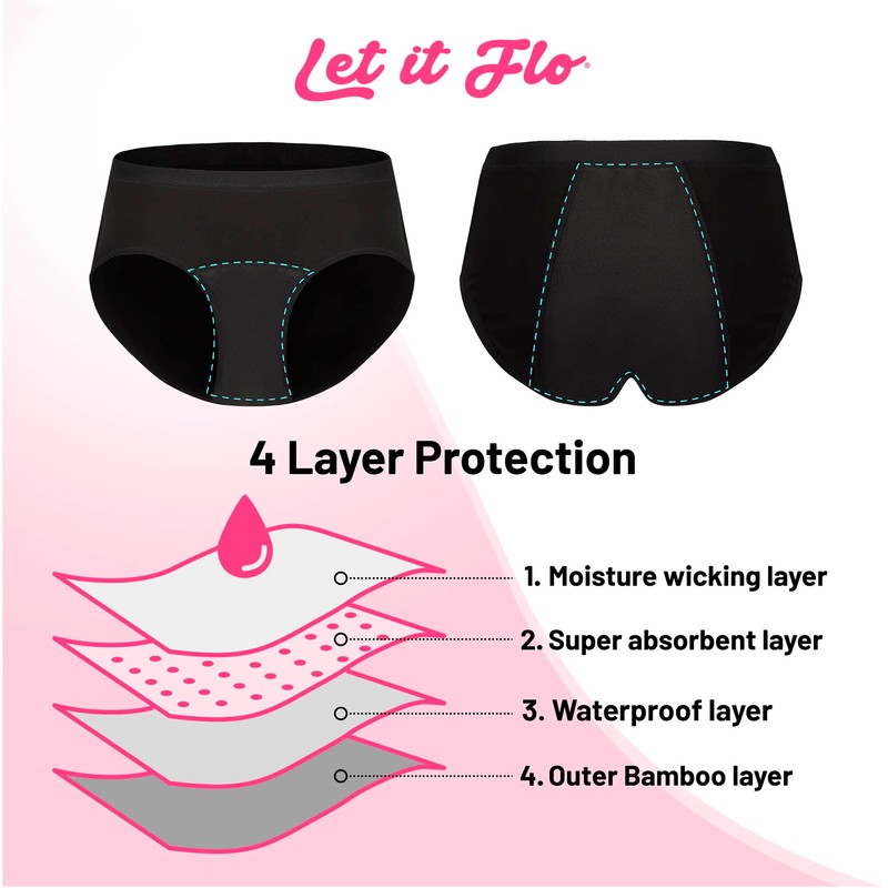 Let it flo Let it flo 4PK Ladies Period Briefs
